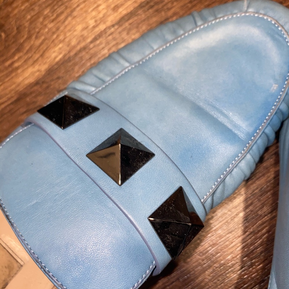 Valentino garavani skyblue babyblue blue stud studded loafers flats